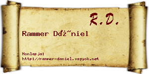 Rammer Dániel névjegykártya